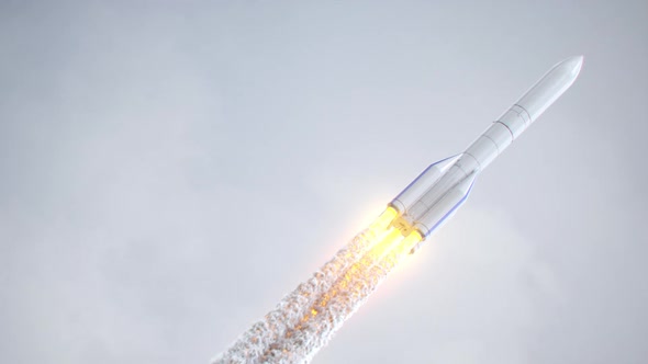 Ariane Rocket Flying in the Atmosphere