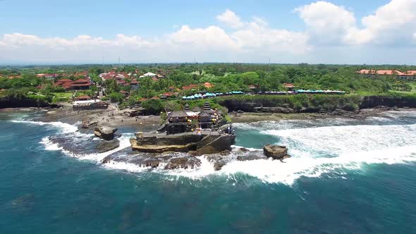 Aerial View of Tanah Lot Temple, Beraban, Kediri, Tabanan Regency, Bali, Indonesia