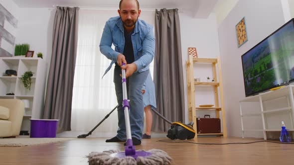 Low Angle Mopping the Floor alt