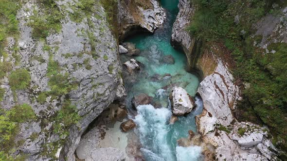 Above Mountains River Soca in the Triglav National Park