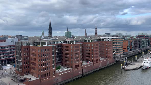 Panorama Of The Old Part Of Hamburg From A Height