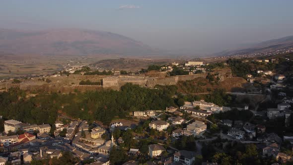 A View to the Old City of Gjirokaster UNESCO Heritage Albania alt
