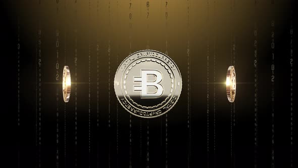 Set 6-9 Rotating BYTECOIN Cryptocurrency Background 4K alt