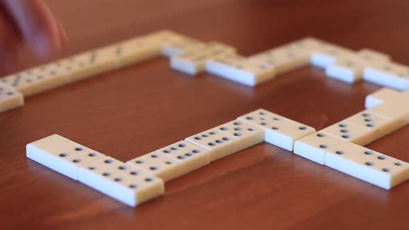 Playing Domino On Table