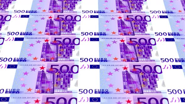 500 Euro Note Money Loop Background 4K 11