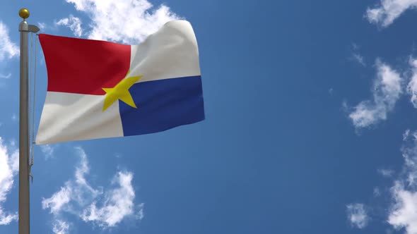 Monteria City Flag (Colombia) On Flagpole alt