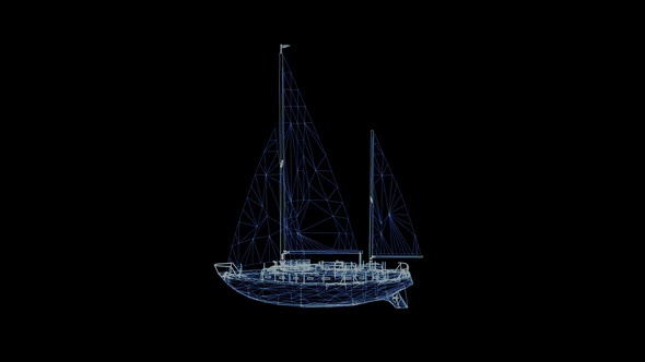 The Hologram of a Rotating Sailing Ship