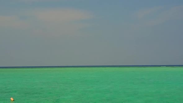 Aerial drone nature of seashore beach by blue sea with sand background alt