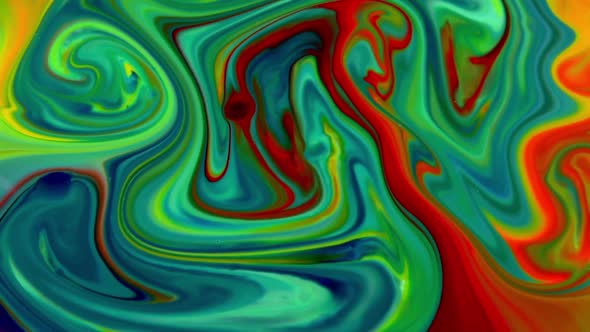 Colorful Liquid Ink Colors Blending Burst Swirl Fluid 114