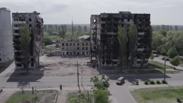 War in Ukraine  Destroyed Building in Borodyanka Bucha District alt