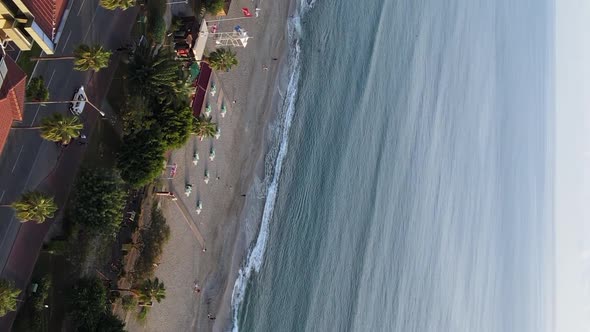 Vertical Video Alanya Turkey  a Resort Town on the Seashore alt