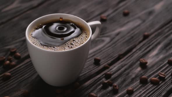 Drop Falling Into Hot Drink