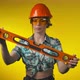 Girl Engineer Builder in an Orange Safety Helmet Holds a Building Level - VideoHive Item for Sale