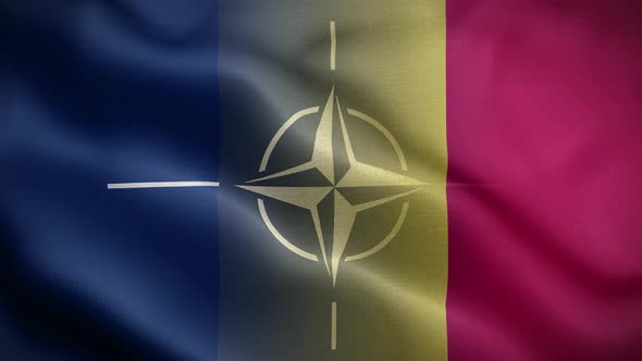 Nato Romania Flag Loop Background 4K