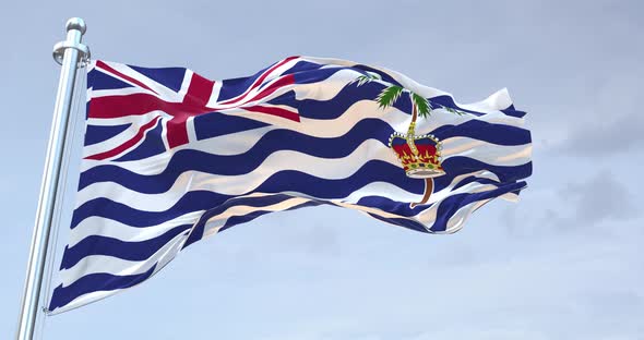 British Indian Ocean Territory Flag Waving  Loop  4 K alt