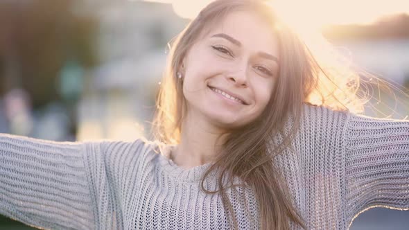 Close up Portrait of Happy, Smiling Young Woman, 