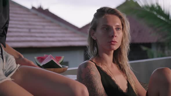 Young Blond Woman Talking alt