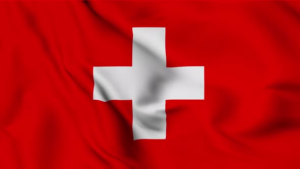 Waving Flag of Switzerland Loop Animation