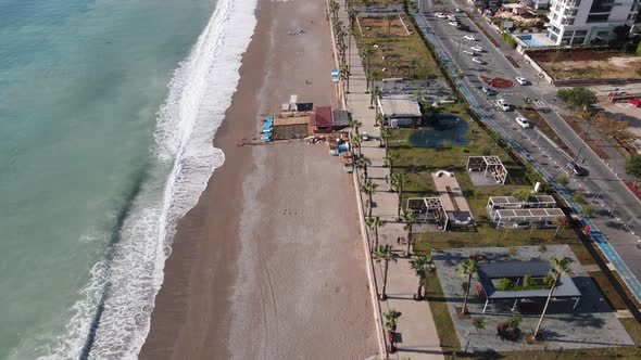 Aerial View Antalya Turkey  Resort Town Seashore alt