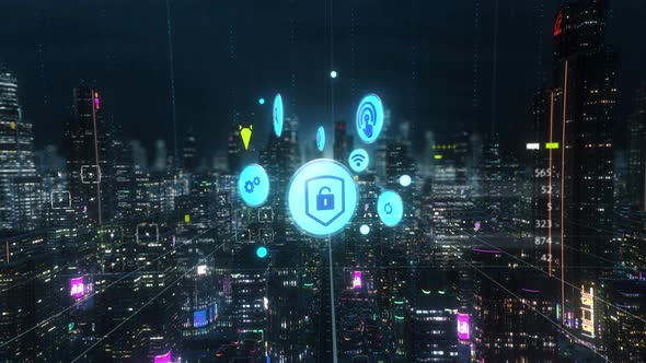 Digital Abstract Smart Cyber Security Bagde