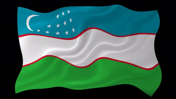 Uzbekistan Flag Wavy National Flag Animation