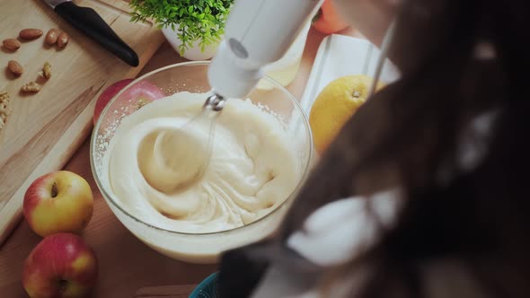 Baker Cooks Homemade Cupcake Dough.