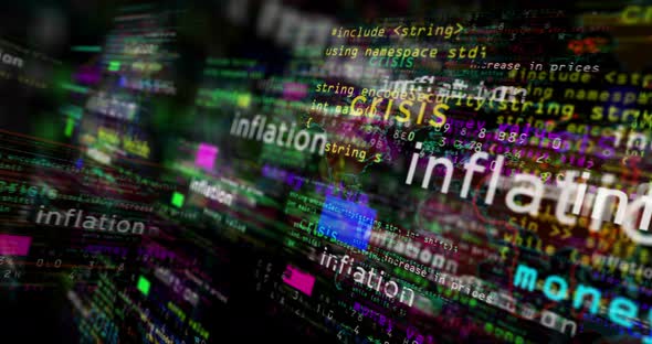Inflation media and abstract screen seamless looped