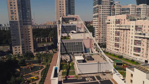 Moscow Cityscape From the Air Sunny Day alt