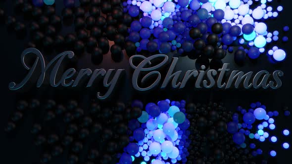 Looped Christmas Card with Merry Christmas Lettering and Garland Balls Scattered on the Surface alt