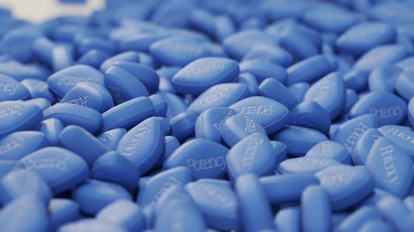 A giant pile of countless blue pills. Endless, seamless looping animation. 4KHD