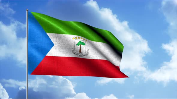 Colorful moving flag on a flagpole alt