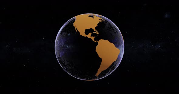 Globe Icon with Smooth Shadows and White Map of the Continents of the World