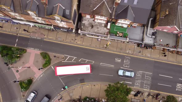 An Aerial View From Above of a Fork in a Small Street in Wimbledon London
