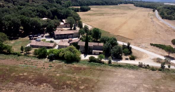 Aerial  Panoramic Shot of a Land and Houses Near Valensole France alt