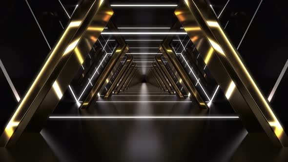 Golden Abstract Tunnel Loop