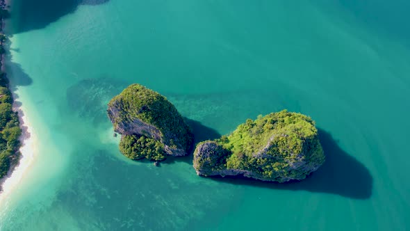 Railay Beach Krabi Thailand Tropical Beach of Railay Krabi Drone Aerial View of Panoramic View of alt