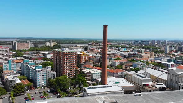 CHP pipe, Thermal station (Porto Alegre, Rio Grande do Sul, Brazil) aerial view