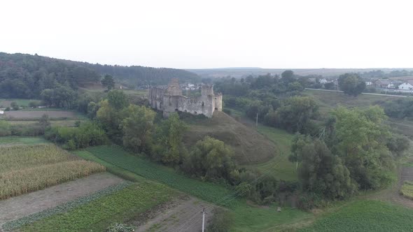 Aerial view of ancient castle Sidorov alt
