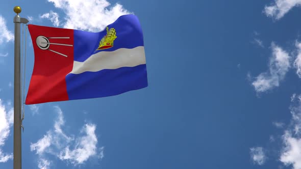 Kaluga City Flag (Russia) On Flagpole alt