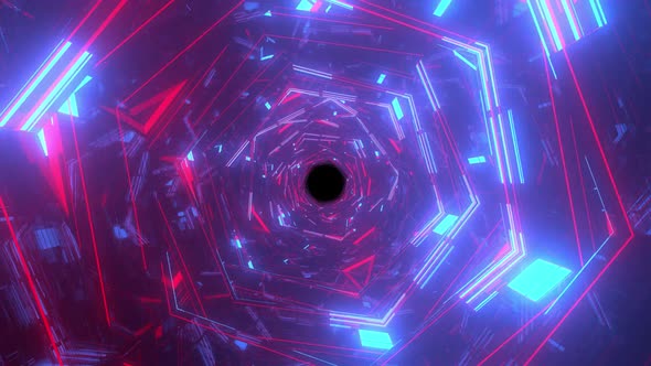 VJ Tunnel Rotate Glow Looped 