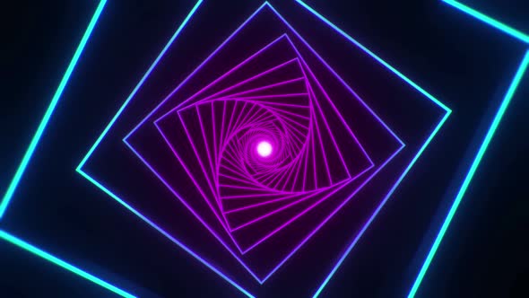 80s Abstract Square Tunnel 02 Hd