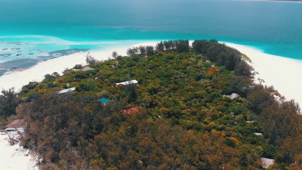 Paradise Private Island of Mnemba in Turquoise Ocean Zanzibar Aerial View alt