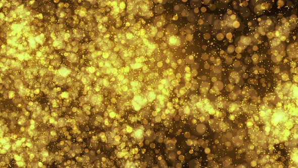 Golden Glitter Sparkling With Flickering On Black Background In Slow Motion alt