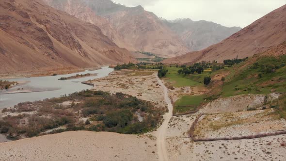 Afghanistan and Panj River Along the Wakhan Corridor alt