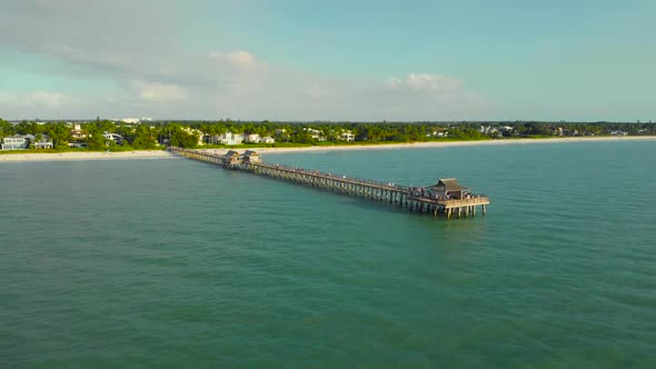 Naples Beach Pier  Aerial Drone Footage.