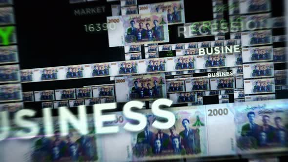 Algeria Dinar money banknotes seamless loop flight alt