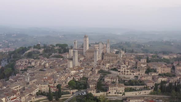 Aerial view of San Gimignano, Italy