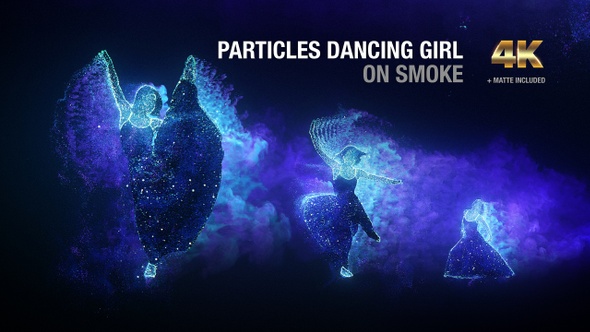 Particles Dancing Girl On Smoke
