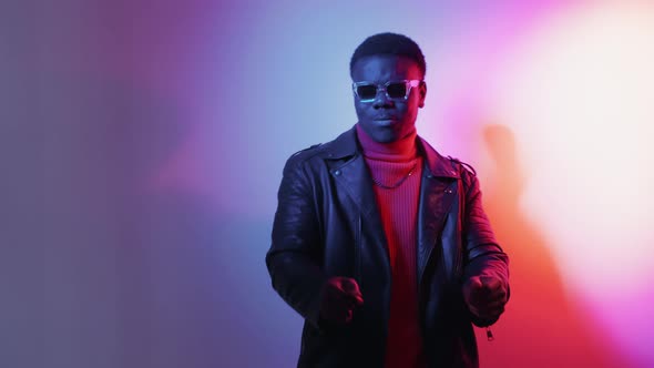 Funky Dance Excited Man Enjoying Weekend Neon alt