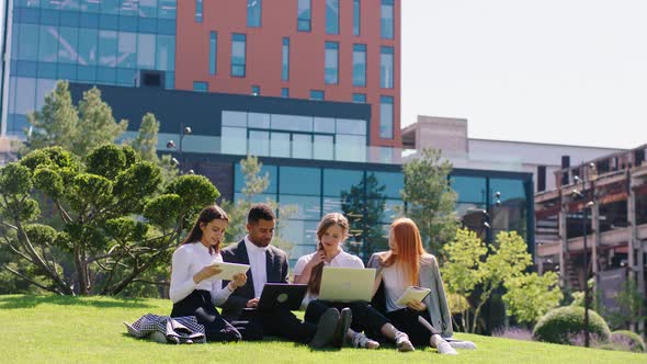 Attractive Group of Ladies Students and One Black alt